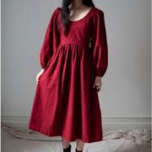 Ovate Lisbeth Dress in Crimson, Size M